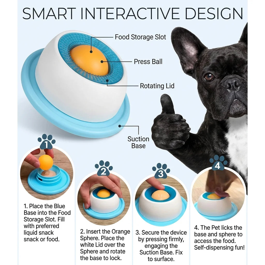 Dog & Cat Lick Mat Slow Feeder Toy – Treat Dispenser
